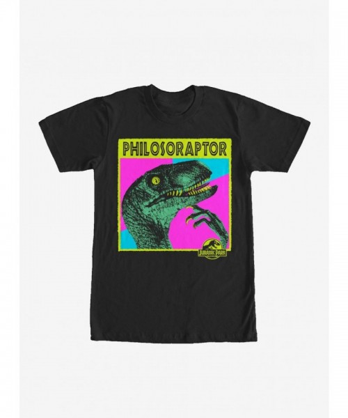 Jurassic Park Deep Thinking Raptor Black T-Shirt