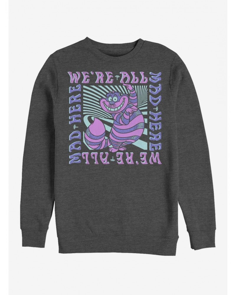 Disney Alice In Wonderland Mad Here Trip Crew Sweatshirt $18.45 Sweatshirts