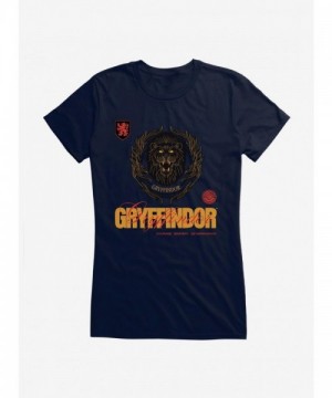 Harry Potter Gryffindor Motto T-Shirt for Girls - Junior Sizes Blue
