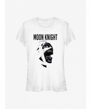 Marvel Moon Knight Mummy Themed Lightweight T-Shirt for Girls - White