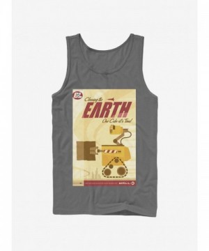 Disney Pixar Wall-E Earth Cleaner Poster Unisex Tank Top - Grey