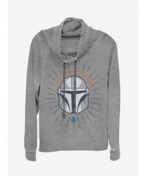 Mandalorian Inspired Lightweight Cowl Neck Top for Girls - Grey