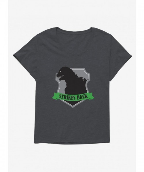 Godzilla Silver Badge Plus Size Tee for Girls