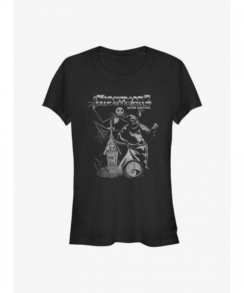 The Nightmare Before Christmas Vintage Style Girls Black T-Shirt