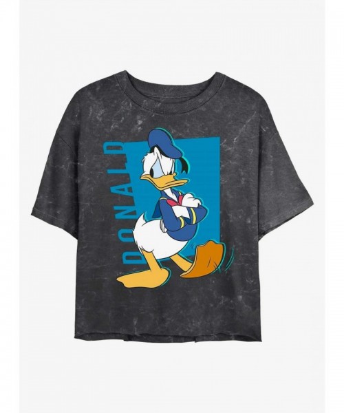 Disney Girls Crop T-Shirt with Mickey and Donald Pop Art - Multi Colors