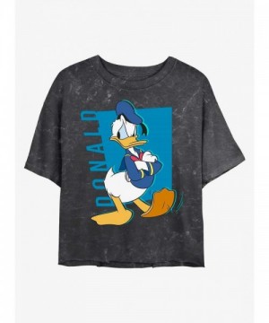 Disney Girls Crop T-Shirt with Mickey and Donald Pop Art - Multi Colors