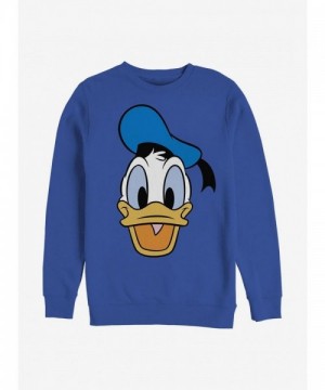 Disney Big Face Donald Duck Crewneck Sweatshirt - Men's Blue