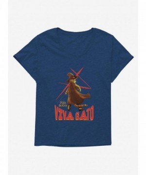 Puss In Boots Viva Gato Plus Size Girls Scoop Neck Tee