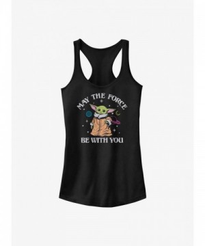 The Mandalorian Grogu Force Girls Cotton Tank Top - BLACK