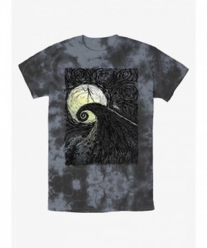 Disney Nightmare Before Christmas Jack Spiraling Hill Tie-Dye T-Shirt - Unisex Multi