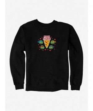 Teenage Mutant Ninja Turtles Group Sweatshirt with Pixelated Pizza Design for Men