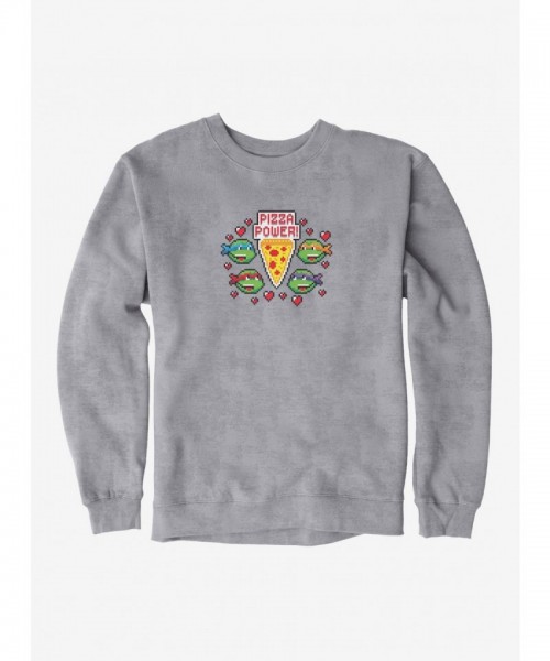 Teenage Mutant Ninja Turtles Group Sweatshirt with Pixelated Pizza Design for Men