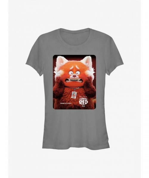 Disney Pixar Turning Red Cute Grey T-Shirt for Girls