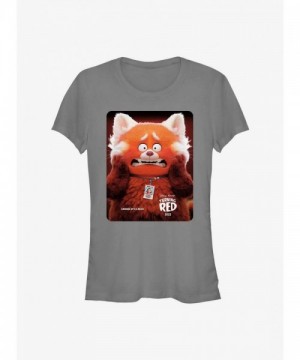 Disney Pixar Turning Red Cute Grey T-Shirt for Girls