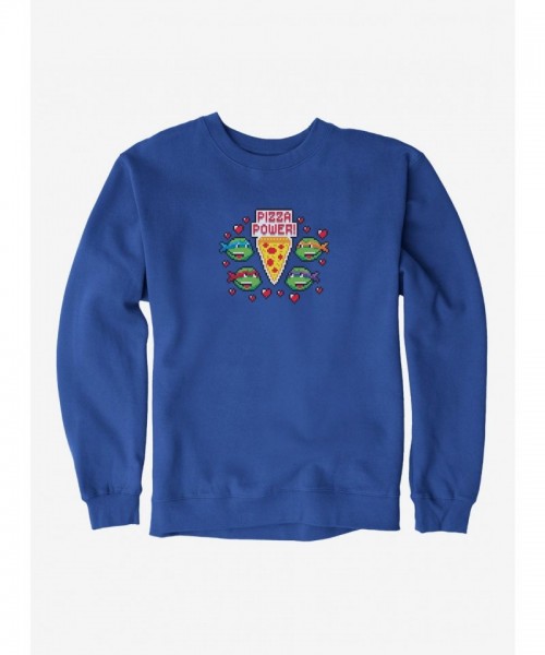 Teenage Mutant Ninja Turtles Group Sweatshirt with Pixelated Pizza Design for Men
