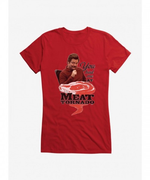 Parks and Rec T-Shirt for Girls - Meat Tornado Design