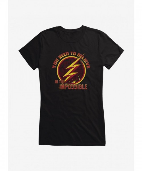 DC Comics Flash Girls T-Shirt - Lightweight Cotton Always Believe Tee
