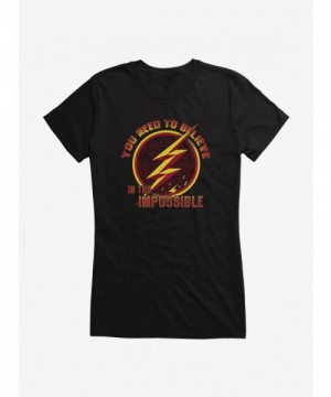 DC Comics Flash Girls T-Shirt - Lightweight Cotton Always Believe Tee