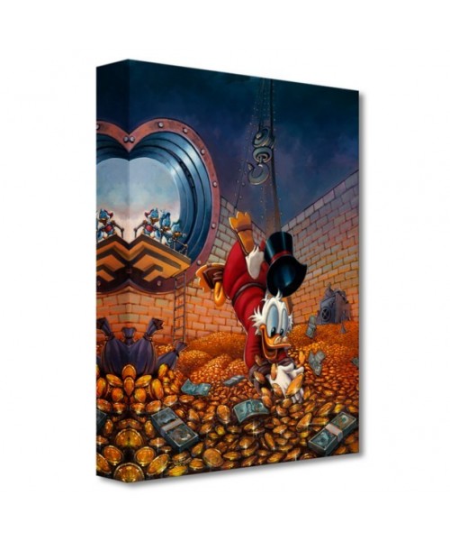 Scrooge McDuck Diving in Gold Limited Edition Canvas Art by Rodel Gonzalez