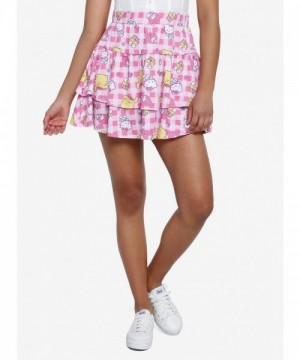 Hello Kitty Friends Flower Strawberry Tiered Mini Skirt