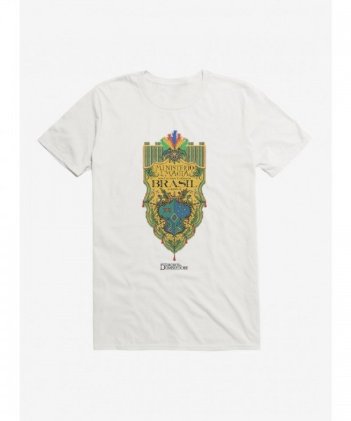 Fantastic Beasts Dumbledore T-Shirt with Ministerio da Magia Brasil Crest - Unisex Lightweight Tee
