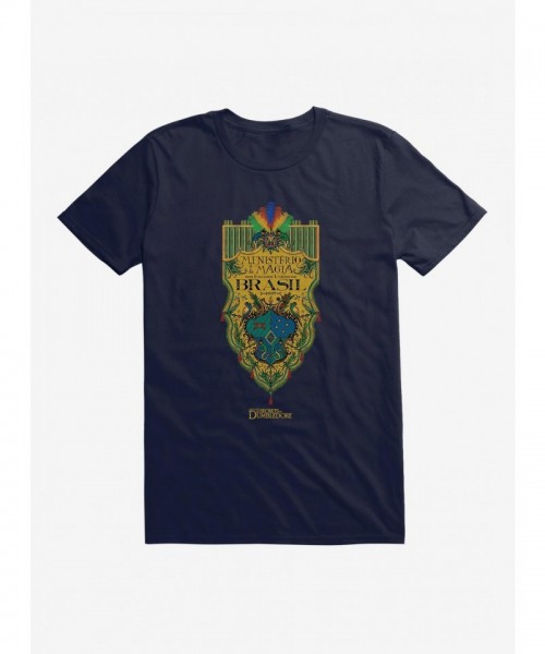 Fantastic Beasts Dumbledore T-Shirt with Ministerio da Magia Brasil Crest - Unisex Lightweight Tee