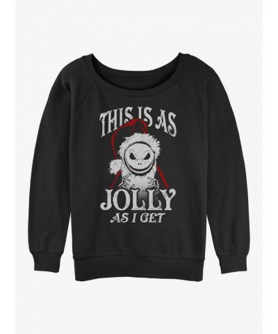 Disney The Nightmare Before Christmas Jolly Santa Jack Girls Slouchy Sweatshirt $14.76 Sweatshirts