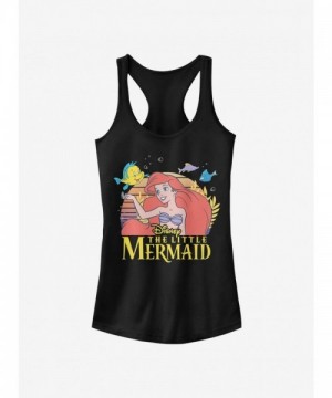 Disney Little Mermaid Girls Cotton Tank Top - Black