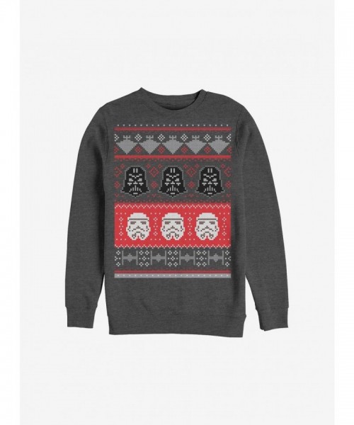 Star Wars Inspired Holiday Helmet Ugly Christmas Sweater - Grey Men's Size