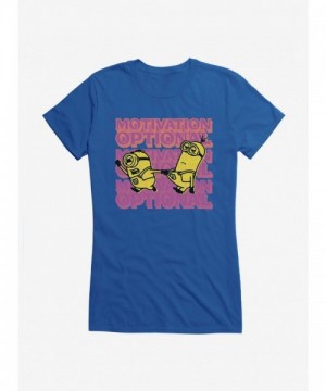 Minions Stuart Encourages Kevin Girls Junior T-Shirt - Blue