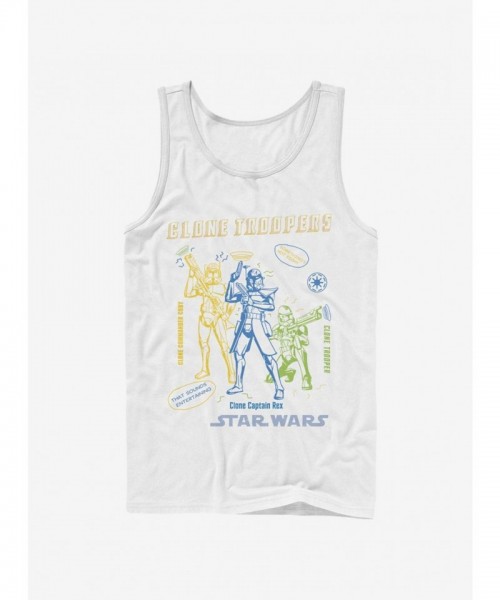 Star Wars Clone Wars Doodle Trooper Tank Top - Men's White
