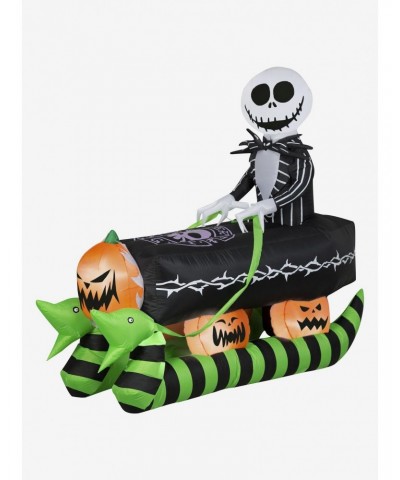 The Nightmare Before Christmas Jack Skellington On Coffin Sleigh Airblown $104.95 Merchandises