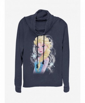 Disney Elsa Cowl Neck Lightweight Top for Girls - Blue