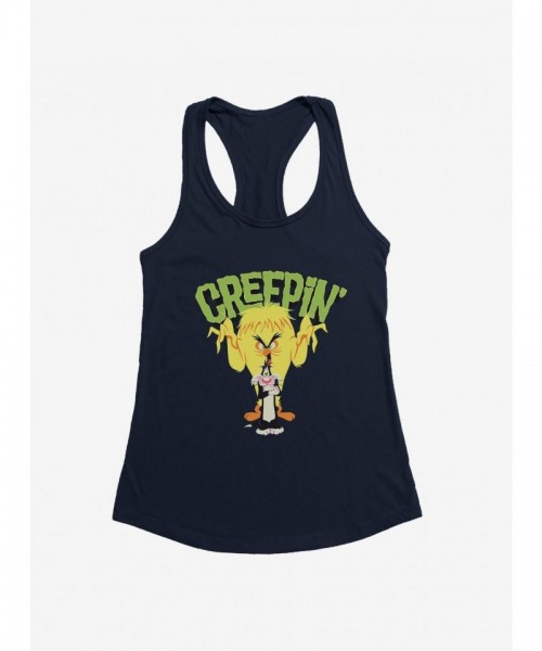 Looney Tunes Tweety Bird & Sylvester Creepy Monster Girls Tank Top