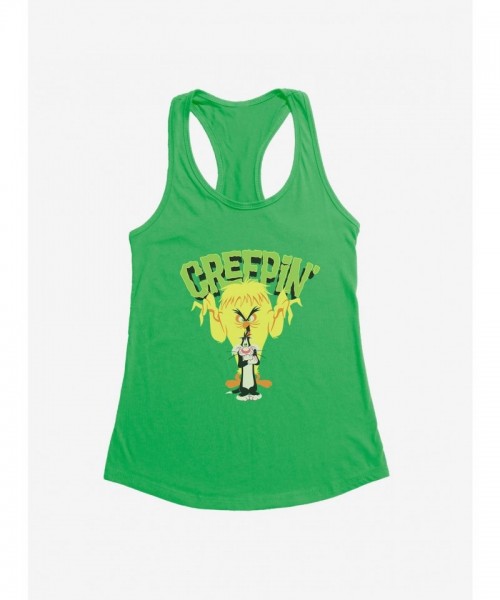 Looney Tunes Tweety Bird & Sylvester Creepy Monster Girls Tank Top