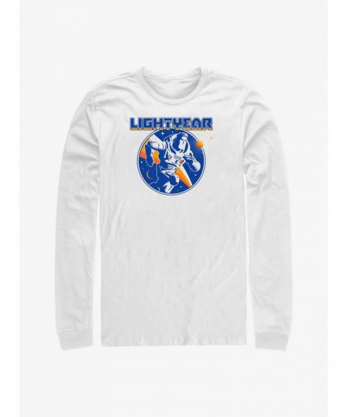 Disney Pixar Lightyear Round Neck Long Sleeve T-Shirt - White Men's