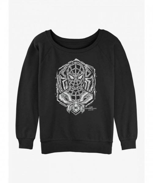 Marvel Girls Spider-Man Spider Linos Slouchy Sweatshirt - Black