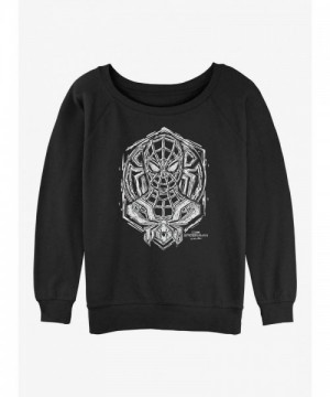 Marvel Girls Spider-Man Spider Linos Slouchy Sweatshirt - Black