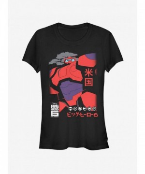 Disney Girls Lightweight Big Hero 6 Baymax T-Shirt - Black