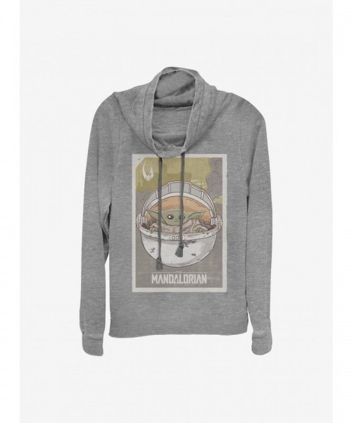 Star Wars Mandalorian Child Grey Long Sleeve Girls Top