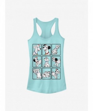 Disney Classic Dalmatian Box Up Girls Cotton Tank Top - Blue