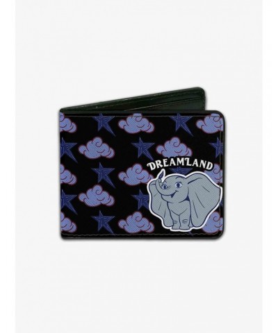 Disney Dumbo Smiling Dreamland Clouds Stars Bifold Wallet $8.78 Wallets
