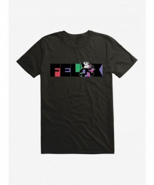 Felix The Cat Walking And Whistling Text T-Shirt - Men's Lightweight Cotton