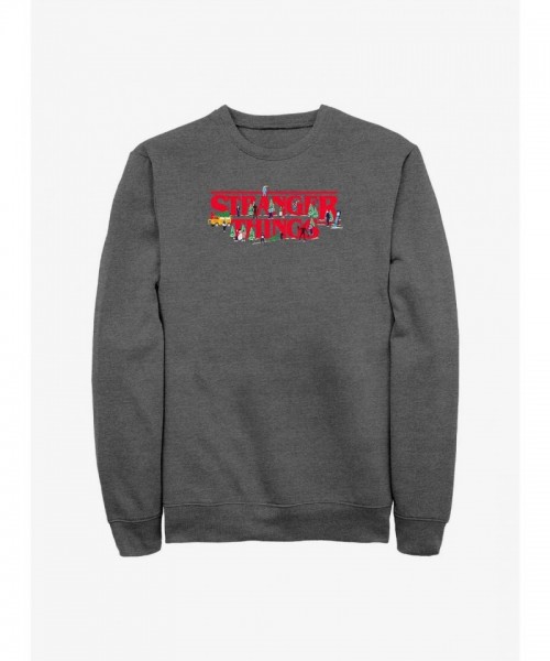 Stranger Things Grey Logo Hoodie for Men