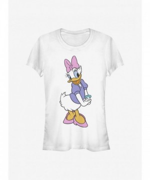 Disney Girls Traditional Daisy Duck Lightweight T-Shirt - White