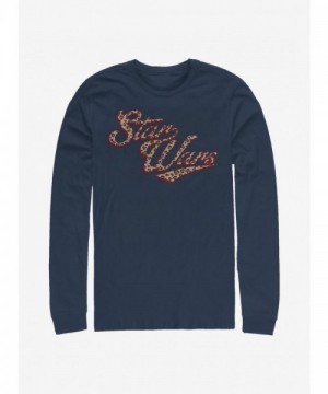 Star Wars Cheetah Typography Long Sleeve Men's T-Shirt - Blue
