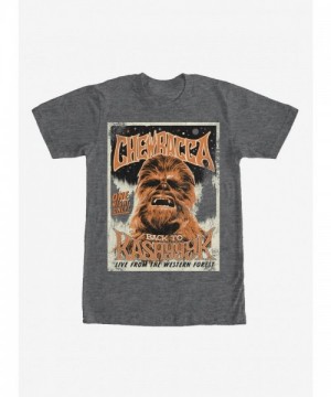 Chewbacca Vintage Concert Poster T-Shirt - Unisex Heather Charcoal