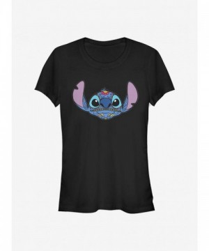 Disney Girls Lilo & Stitch Sugar Skull T-Shirt - Junior Black
