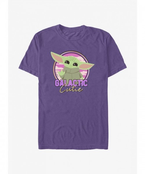 Star Wars Mandalorian Galactic Cutie Soft T-Shirt - Men's Purple