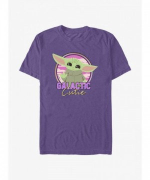 Star Wars Mandalorian Galactic Cutie Soft T-Shirt - Men's Purple